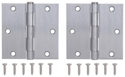 ProSource BH-202SC-PS Square Corner Door Hinge, Steel, Satin Chrome, Loose Pin, 180 deg Range of Motion