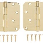 ProSource BH-402PB-PS Door Hinge, Steel, Bright Brass, Loose Pin, 180 deg Range of Motion, Screw Mounting