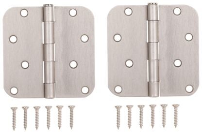 ProSource BH-402SN-PS Door Hinge, Steel, Satin Nickel, Loose Pin, 180 deg Range of Motion, Screw Mounting