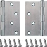 ProSource 20339SS-4S-DB-PS Square Corner Door Hinge, Steel, Brushed, Loose Pin, 180 deg Range of Motion