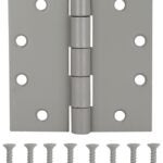 ProSource LR-017-PS Square Corner Door Hinge, Steel, Gray, Loose Pin, 180 deg Range of Motion, Screw Mount Mounting