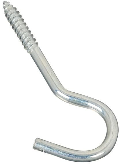 National Hardware 2156BC Series N220-863 Screw Hook, 1/4 in Opening, 4-1/4 in L, Steel, Zinc Sells in Quantity of 10