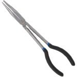 Vulcan JL-PR51100-15 Bent Nose Plier, 11 in OAL, 7.5 cm Jaw Opening, Black Handle, Non-Slip Grip Handle, 3/4 in W Jaw