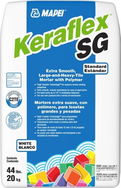 Mapei Keraflex SG Series 1196220 Tile Mortar, White, Powder, 44 lb, Bag