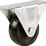 Shepherd Hardware 9789 Rigid Caster, 5 in Dia Wheel, 1-1/4 in W Wheel, Rubber Wheel, 200 lb