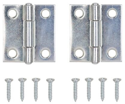 ProSource LR-048-PS Cabinet Hinge, Steel, Zinc, Fixed Pin, 180 deg Range of Motion, Full Mortise Mounting, 7 (Pair) lb