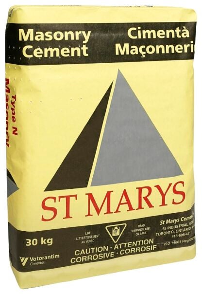 St Marys Cement 13211030 Type N Masonry Cement, Gray/White, Powder, 30 kg Bag