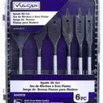 Vulcan 476940OR Wood Spade Drill Bit Set, 6-Piece, Steel, Bright Metal