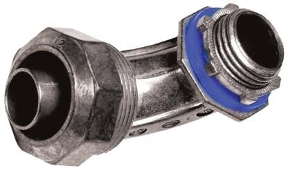 Tradeselect LTZ90050 Liquidtight Connector, 90 deg Angle, 1/2 in, Zinc