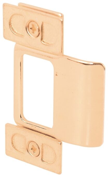 Defender Security U 9486 Door Strike Plate, 4-1/4 in W, Steel, Brass