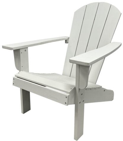 Seasonal Trends HKWS629A-W Adirondack Chair, 29.7 in W, 35.43 in D, 36 in H, Resin Wood Seat, White Frame