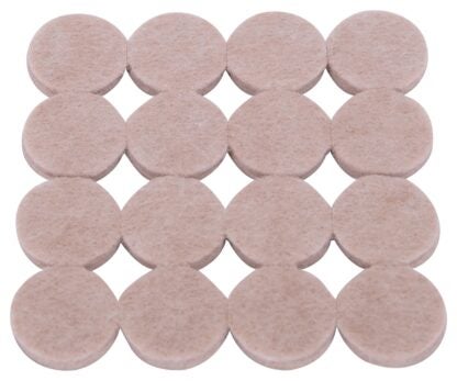 ProSource FE-50201-PS Furniture Pad, Felt Cloth, Beige, 1 in Dia, 3/16 in Thick, Round