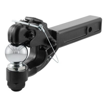 Curt 48006 Receiver-Mount Ball and Pintle Hitch, Steel, Black, Carbide Powder-Coated