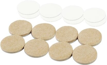 Shepherd Hardware 9930 Furniture Pad, Felt, Beige, 1 in Dia, Round