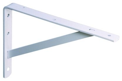 Knape & Vogt 208 WH 400 Shelf L-Bracket, 16 in L, Steel