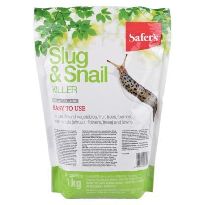 Safer 11-2051CANB Ready-to-Use Slug and Snail Killer, Spreader Application, Garden, 1 kg Bag