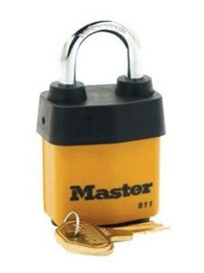 Master Lock 911DPF Padlock, Keyed Different Key, 5/16 in Dia Shackle, Boron Alloy Shackle, Steel Body, 2-1/8 in W Body