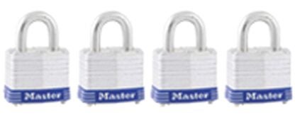 Master Lock 3008D Padlock, Keyed Alike Key, 9/32 in Dia Shackle, 3/4 in H Shackle, Steel Shackle, Steel Body, Laminated