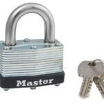 Master Lock 500D Laminated Padlock, Different Key, 9/32 in Dia Shackle, Steel Shackle, Steel Body, 1-3/4 in W Body