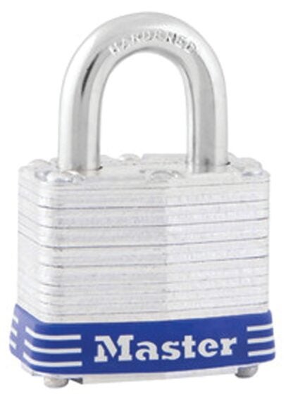 Master Lock 3D Padlock, Keyed Different Key, 9/32 in Dia Shackle, 3/4 in H Shackle, Steel Shackle, Steel Body, Laminated