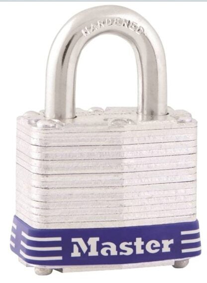 Master Lock 1D Padlock, Keyed Different Key, 5/16 in Dia Shackle, 15/16 in H Shackle, Steel Shackle, Steel Body