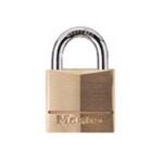 Master Lock 140DLF Padlock, Keyed Different Key, 1/4 in Dia Shackle, Steel Shackle, Brass Body, 1-9/16 in W Body