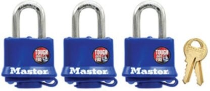 Master Lock 312TRI Padlock, Keyed Alike Key, 9/32 in Dia Shackle, 1-1/16 in H Shackle, Steel Shackle, Steel Body