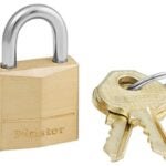 Master Lock 120D Padlock, Keyed Different Key, 5/32 in Dia Shackle, Steel Shackle, Solid Brass Body, 3/4 in W Body