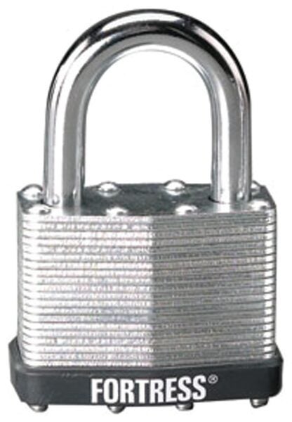 Master Lock 1805D Padlock, Keyed Different Key, 5/16 in Dia Shackle, 1-1/4 in H Shackle, Steel Shackle, Steel Body