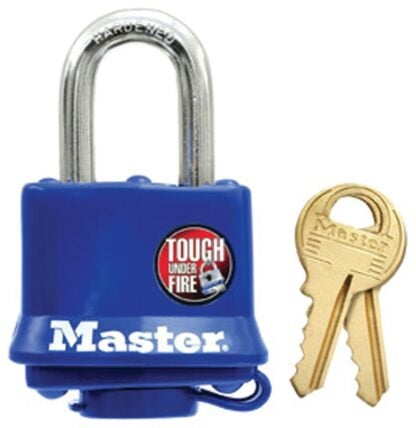 Master Lock 312D Padlock, Keyed Different Key, 9/32 in Dia Shackle, 1-1/16 in H Shackle, Steel Shackle, Steel Body