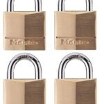 Master Lock 140Q Padlock, Keyed Alike Key, 1/4 in Dia Shackle, Steel Shackle, Solid Brass Body, 1-9/16 in W Body