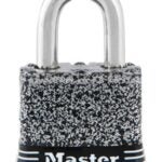 Master Lock 380D Padlock, Keyed Different Key, 9/32 in Dia Shackle, 1-1/8 in H Shackle, Steel Shackle, Steel Body