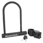 Master Lock 8170D U-Lock, Keyed Different Key, 1/2 in Dia Shackle, Steel Body, 6-1/8 in W Body