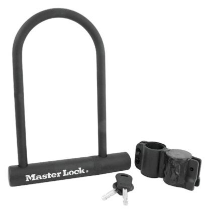 Master Lock 8170D U-Lock, Keyed Different Key, 1/2 in Dia Shackle, Steel Body, 6-1/8 in W Body