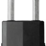 Master Lock Magnum Series M115BLCDLFHC Laminated Padlock, Keyed Different Key, 5/16 in Dia Shackle, Steel Body