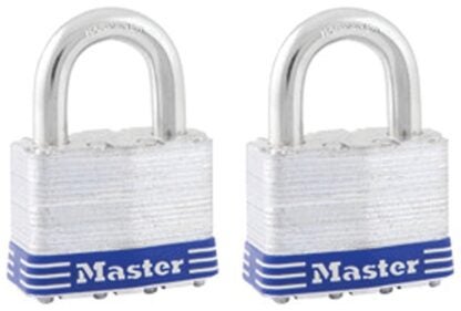 Master Lock 5T Padlock, Keyed Alike Key, 3/8 in Dia Shackle, 1 in H Shackle, Boron Alloy Shackle, Steel Body, Laminated