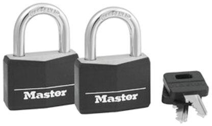 Master Lock 141T Padlock, Keyed Alike Key, 1/4 in Dia Shackle, Steel Shackle, Brass Body, 1-9/16 in W Body