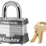 Master Lock 3KA 3212 Padlock, Keyed Alike Key, Open Shackle, 9/32 in Dia Shackle, 3/4 in H Shackle, Steel Shackle