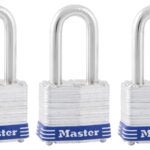 Master Lock 3TRILF Padlock, Keyed Alike Key, 9/32 in Dia Shackle, 1-1/2 in H Shackle, Steel Shackle, Steel Body