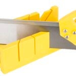 Vulcan JL42402 Miter Box with Saw, 4 in W Cutting, 2.25 in D Cutting, Plastic, Yellow