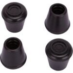 ProSource FE-50632-PS Furniture Leg Tip, Round, Rubber, Black, 1/2 in Dia, 1-1/8 in H