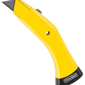 Vulcan JL-KF0008 Utility Knife, 2-1/4 in L Blade, 3/4 in W Blade, Zinc Alloy Handle, Black/Yellow Handle