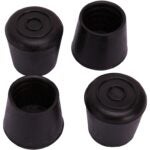 ProSource FE-50637-PS Furniture Leg Tip, Round, Rubber, Black, 1-1/8 in Dia, 1-5/8 in H