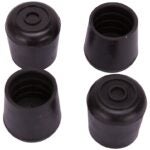 ProSource FE-50638-PS Furniture Leg Tip, Round, Rubber, Black, 1-1/4 in Dia, 1-5/8 in H