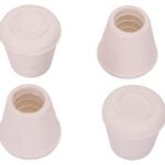 ProSource FE-50641-PS Furniture Leg Tip, Round, Rubber, White, 1/2 in Dia, 1-1/8 in H