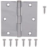 ProSource 20338BCX Square Corner Door Hinge, Steel, Chrome, Loose Pin, 180 deg Range of Motion, Screw Mount Mounting