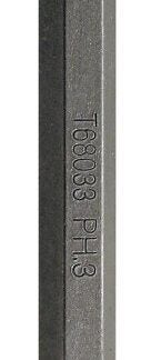 Task T68033 Screwdriver Bit, 3 Drive, Phillips Drive, 3 in L, Steel