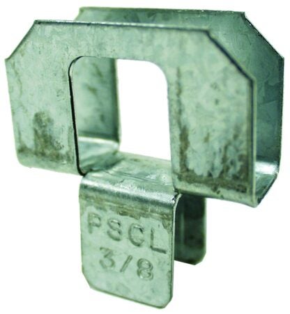 Simpson Strong-Tie PSCL Series PSCL 3/8-R50 Panel Sheathing Clip, 20 ga Thick Material, Steel, Galvanized Sells in Quantity of 10