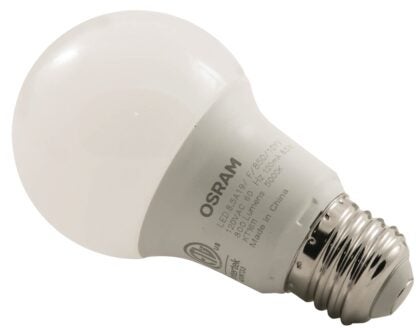 Sylvania 79284 LED Bulb, General Purpose, A19 Lamp, 60 W Equivalent, E26 Lamp Base, Frosted, Bright White Light