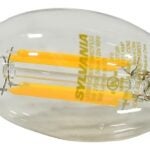 Sylvania ULTRA LED 79766 LED Bulb, 5 W, Candelabra Lamp Base, B10 Lamp, 500 Lumens, 2700 K Color Temp